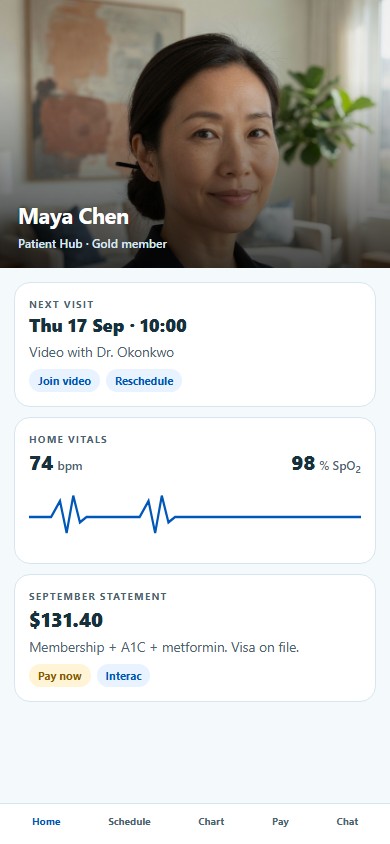 Maya Chen — HealthOS Patient Hub